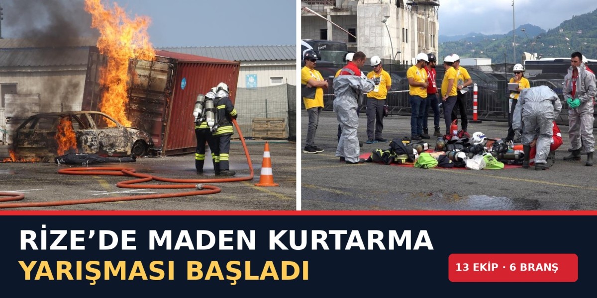 RİZE’DE MADEN KURTARMA EKİPLERİ ZORLU SENARYOLARDA YARIŞIYOR